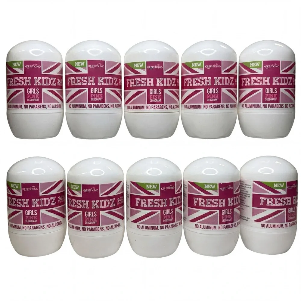 10 Pack Keep It Kind Fresh Kidz Girls Natural Deodorant 1.86 Fl Oz Pink
